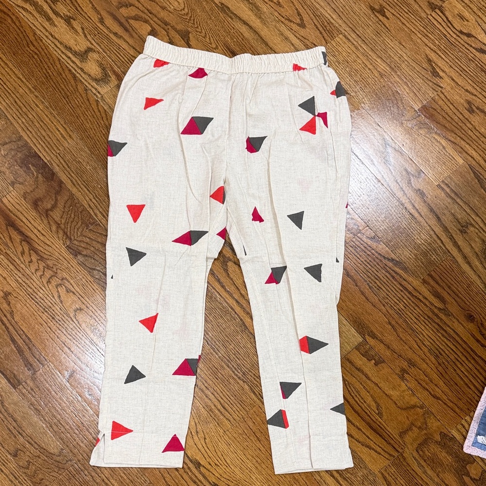 Women’s Bohemian cotton linen blend crop pants